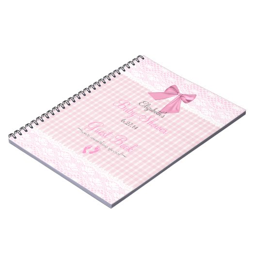 Livre d'invité de baby shower de rose d'image (Côté gauche)