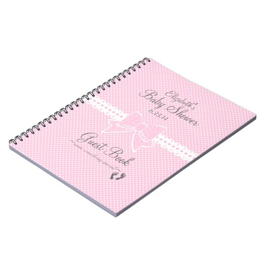 Livre d'invité de douche de ruban et d'Arc-Bébé (Côté gauche)