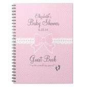 Livre d'invité de douche de ruban et d'Arc-Bébé (Devant)