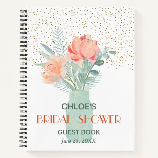Livre d'invité de la Fête des mariées Mason Jar en (Devant)