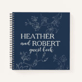 Livre d'invité de la Marine Blue Boho Floral Maria (Devant)
