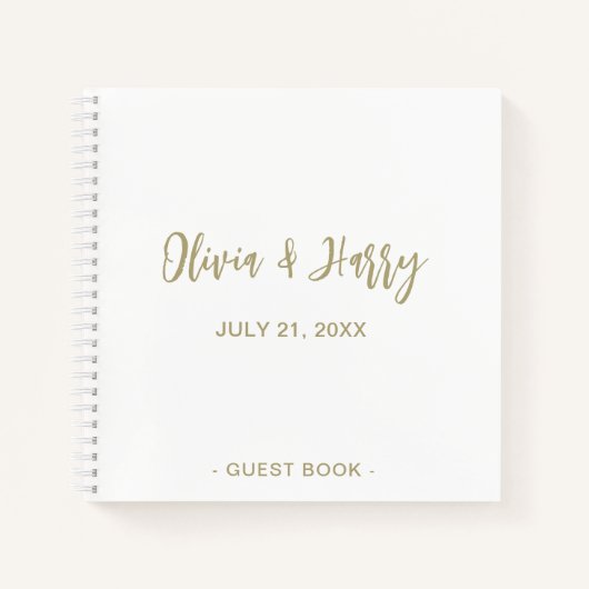 Livre d'invité de mariage simple et élégant | Blan (Devant)
