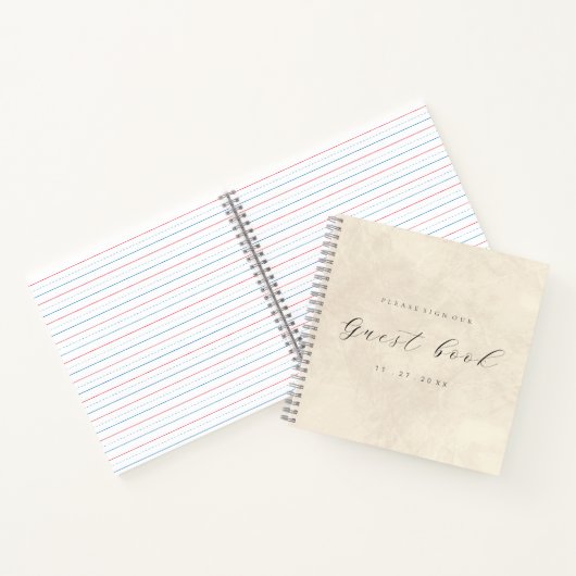 Livre d'invité d'ivoire de script moderne et éléga (Intérieur)