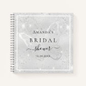 Livre d'invité douche nuptiale argent papillon par (Devant)