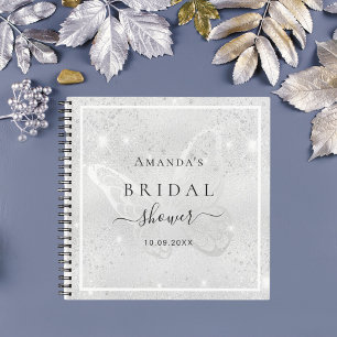 Livre d'invité douche nuptiale argent papillon par