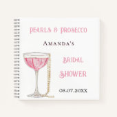 Livre d'invité douche nuptiale perle rose (Devant)