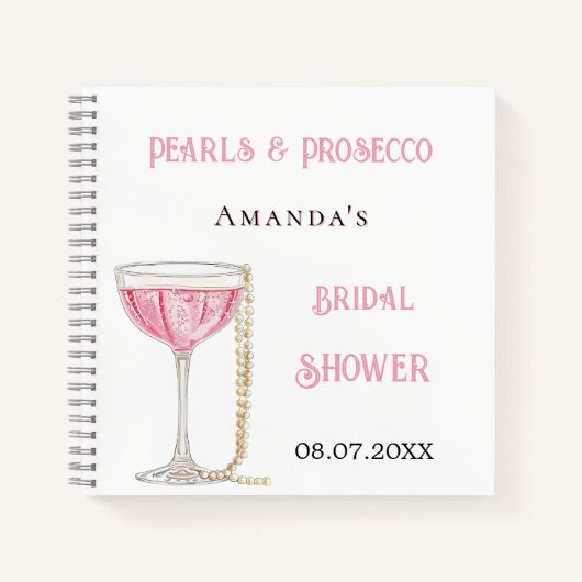 Livre d'invité douche nuptiale perle rose (Devant)
