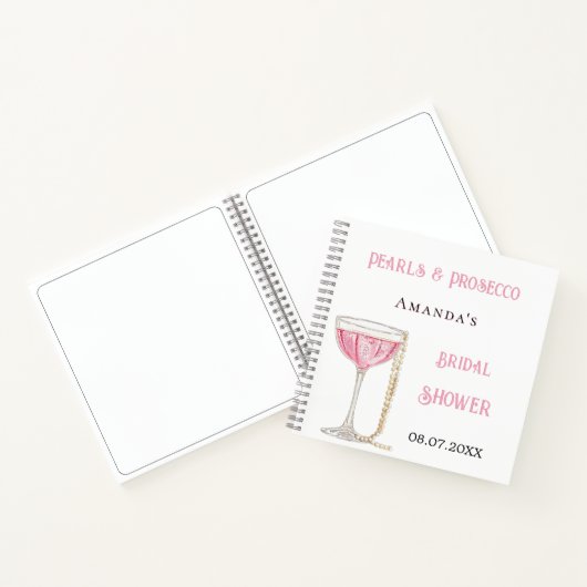 Livre d'invité douche nuptiale perle rose (Intérieur)