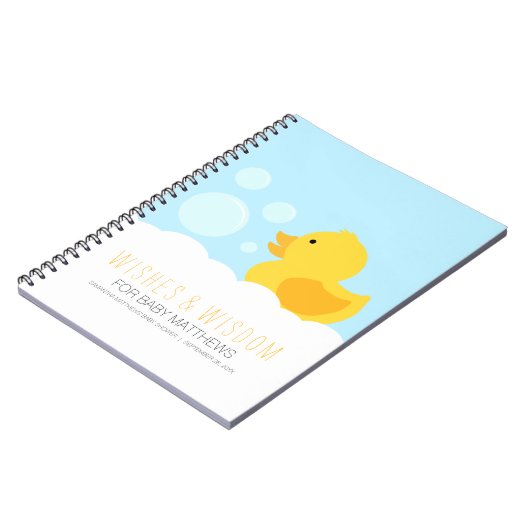 Livre d'invité du Baby shower canard en caoutchouc (Côté gauche)