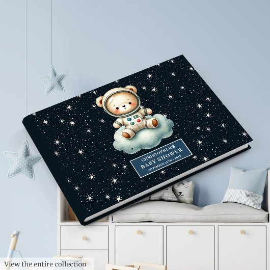 Livre d'invité du Baby shower d'astronaute Teddy B