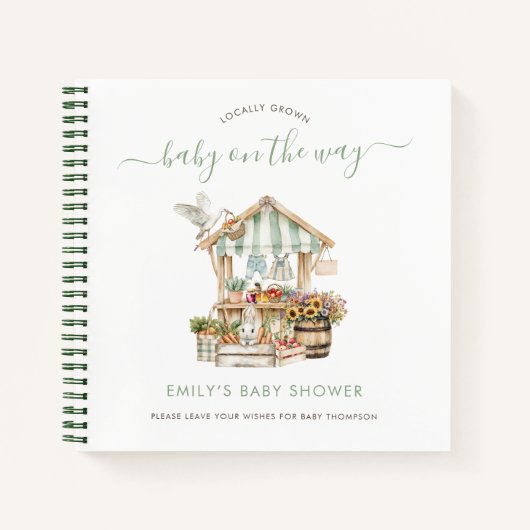 Livre d'invité du Baby shower du marché cultivé lo (Devant)