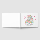 Livre d'invité du Baby shower éléphant joyeux (Complet)