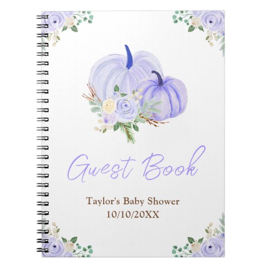 Livre d'invité du Baby shower Floral Citrouille vi (Devant)