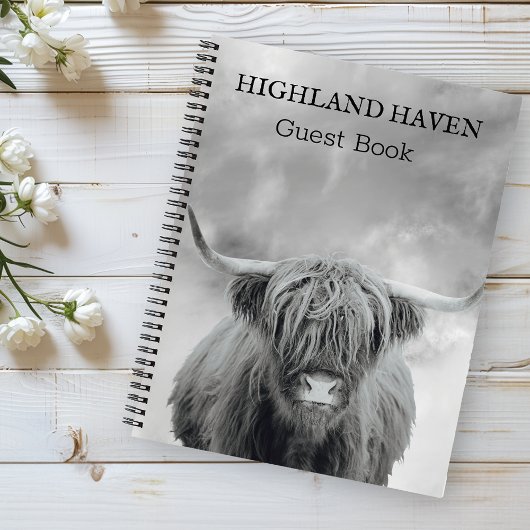 Livre d'invité du Cabine de la vache Highland