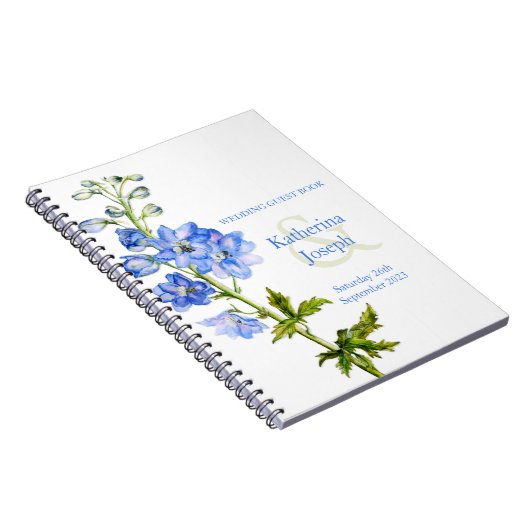 Livre d'invité du mariage bleu Delphinium (Côté Droit)
