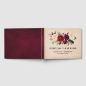 Livre d'invité du Mariage Burgundy Red Floral Rust (Complet)