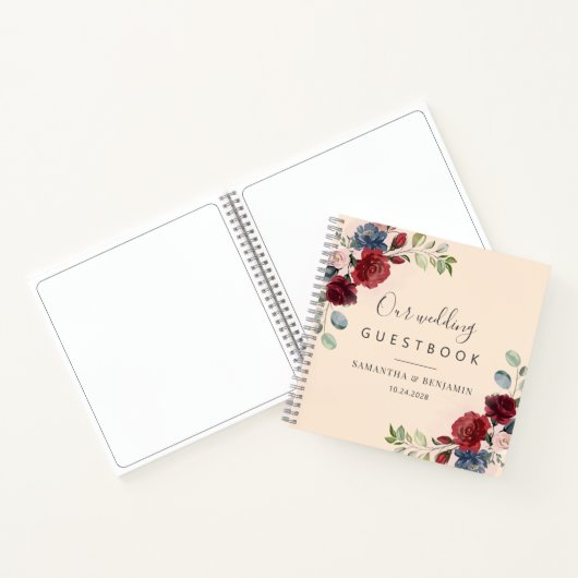 Livre d'invité du Mariage de automne Floral Waterc (Intérieur)