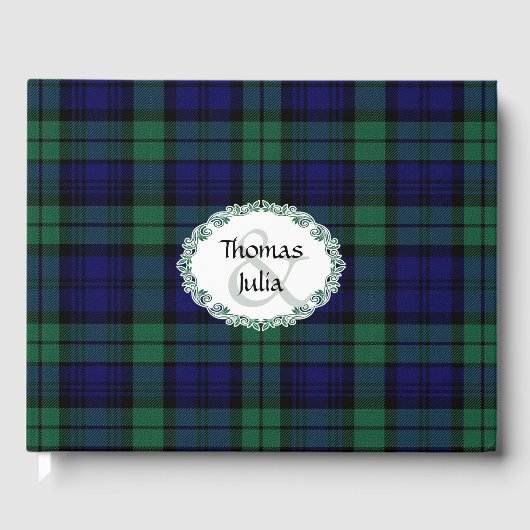 Livre d'invité du Mariage de Black Watch Plaid (Recto)