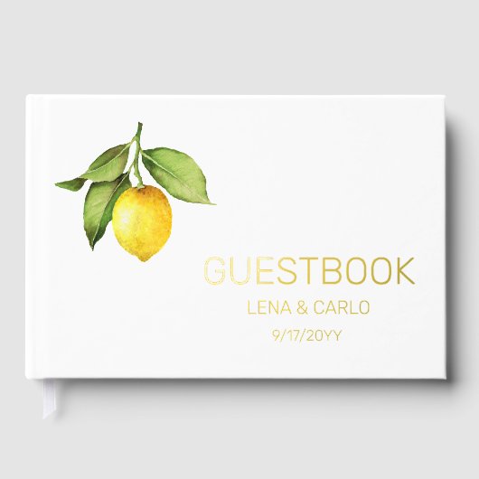 Livre d'invité du Mariage de citron jaune (Recto)