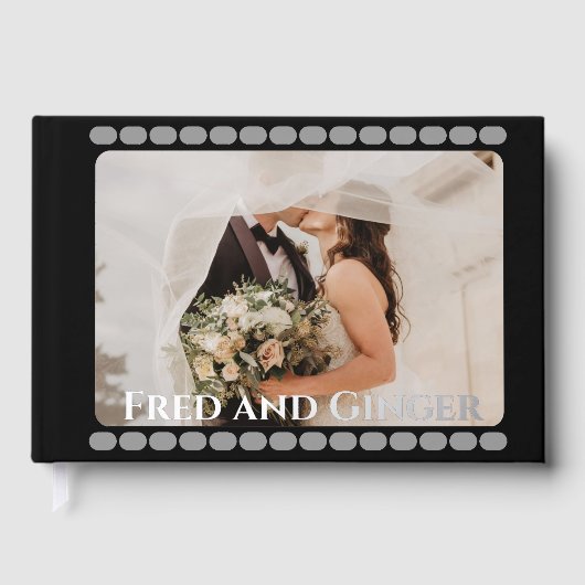 Livre d'invité du mariage de feuille de style film (Recto)