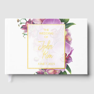 Livre d'invité du Mariage de l'orchidée Foil