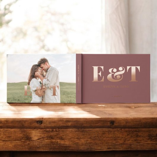 Livre d'invité du Mariage de photos Bold Monogram 