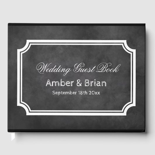 Livre d'invité du mariage de tableau noir personna (Recto)