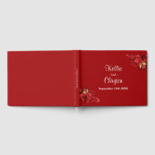 Livre D'Invité Du Mariage Floral Rouge Et Or (Complet)
