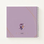 Livre d'invité du Mariage géométrique floral viole (Dos)