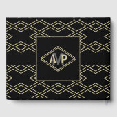 Livre d'invité du mariage géométrique Monogramme (Verso)