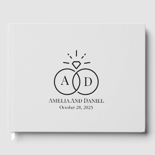 Livre d'invité du Mariage Logo Unique (Recto)