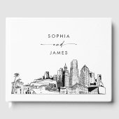 Livre d'invité du Mariage Miami Skyline (Recto)