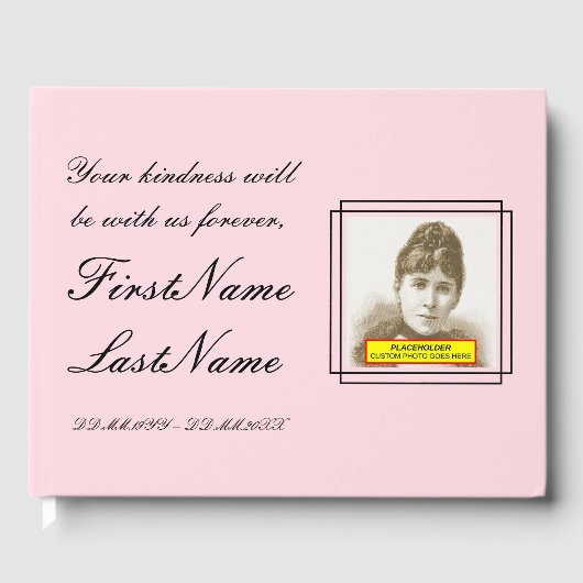 Livre d'invité du service de réveil funèbre et con (Recto)