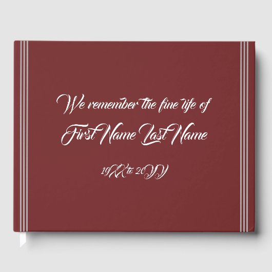 Livre d'invité du service de réveil simple et tris (Recto)