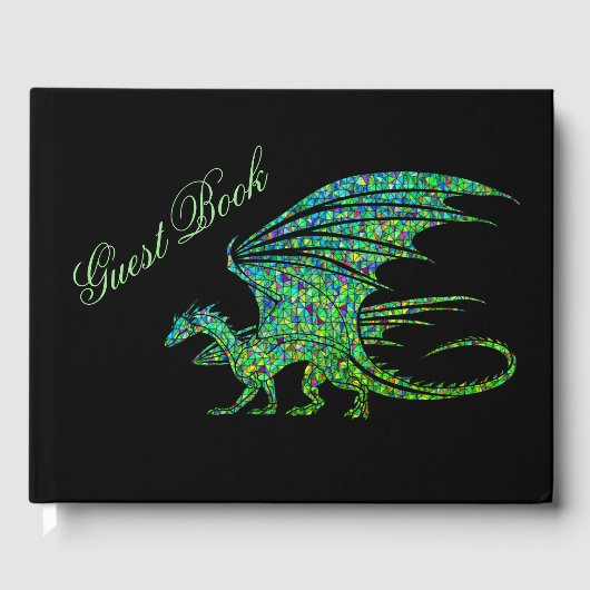 Livre d'invité Extraordinaire Mosaic Green Dragon (Recto)