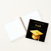 Livre d'invité fête de graduation en or noir (Intérieur)