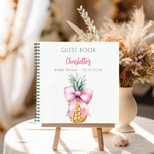 Livre d'invité Fête des mariées arc rose ananas