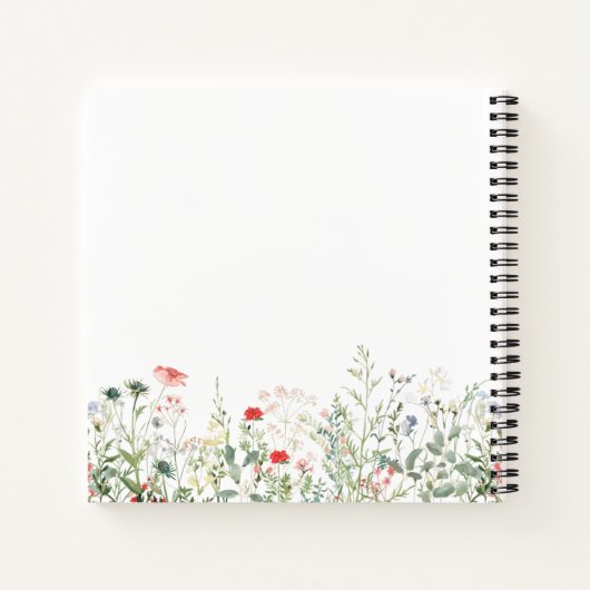 Livre d'invité fleur sauvage Meadow Fête des marié (Dos)