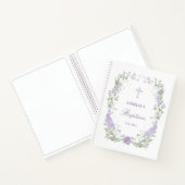 Livre d'invité Floral Lilac Lavender Frame Baptism (Intérieur)