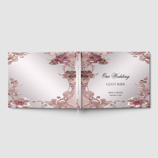Livre d'Invité Floral rose (Complet)