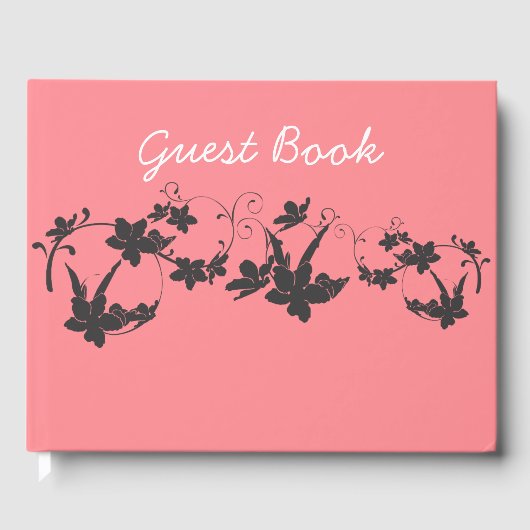 Livre d'invité Floral Rose unique (Recto)