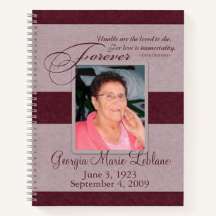 Livre d'invité Forever Loved Custom Memorial