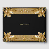 Livre d'invité Gold Black Ornate Floral (Verso)
