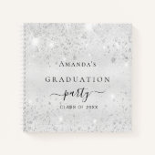 Livre d'invité graduation argent nom de la parties (Devant)
