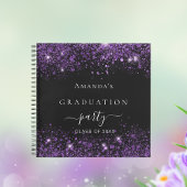 Livre d'invité graduation noir violet parties scin