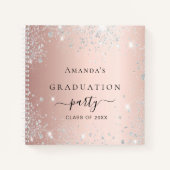 Livre d'invité graduation rose or argent parties s (Devant)