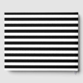 Livre d'invité Mariage à rayures simples noir et b (Verso)