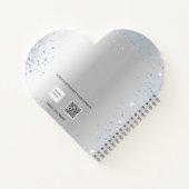 Livre d'invité mariage argent marine bleu florale  (Dos)