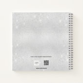 Livre d'invité mariage argent violet parties scint (Dos)