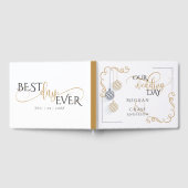 Livre d'invité mariage | Baubles noirs et or moder (Complet)